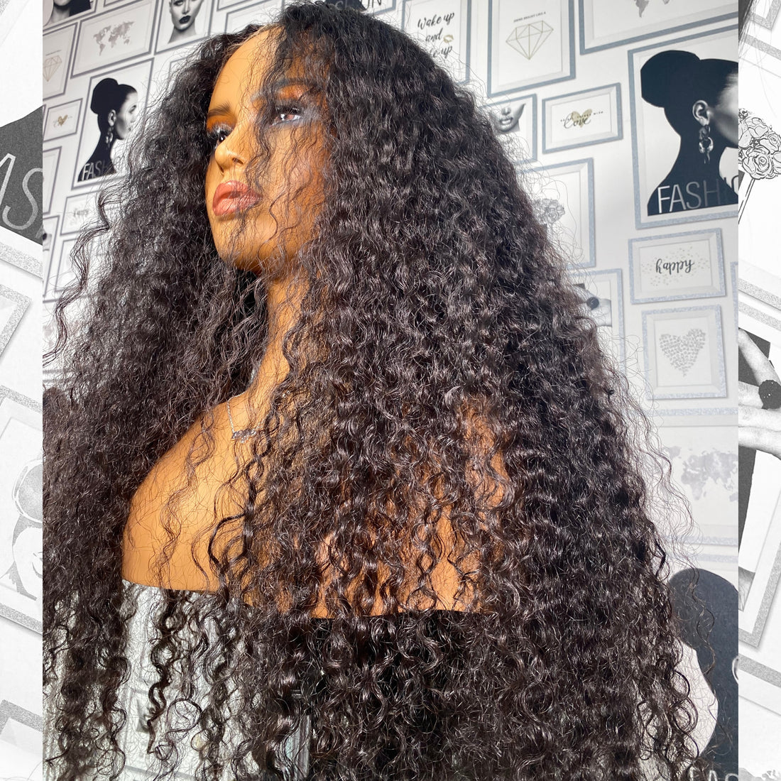 HD Lace Front Wig in Black, BURMESE CURLY